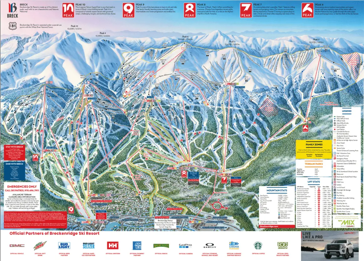 SKi map trials breckenridge colorado